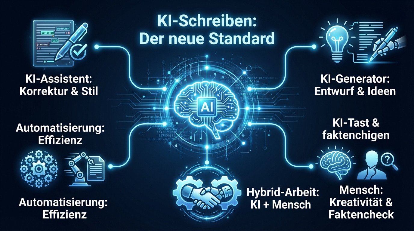 Moderne Nutzung von KI-Schreibsoftware am Arbeitsplatz