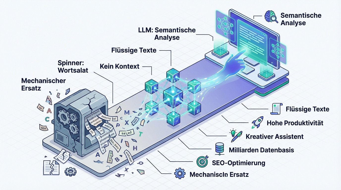 Evolution der Textautomatisierung von einfachen Spinnern zu moderner KI